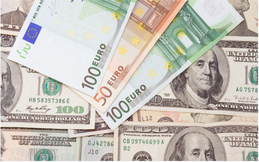 Euro and us dollars